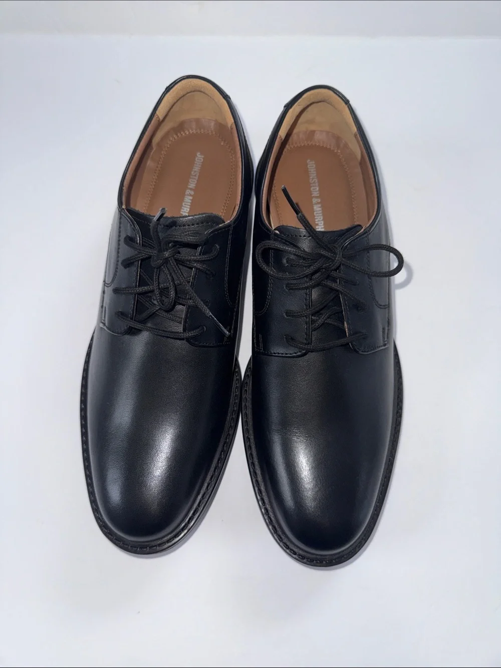 Johnston & Murphy Black Leather Derby Shoes